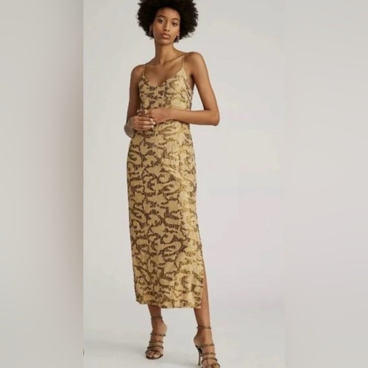Camo Sequin Midi Dress