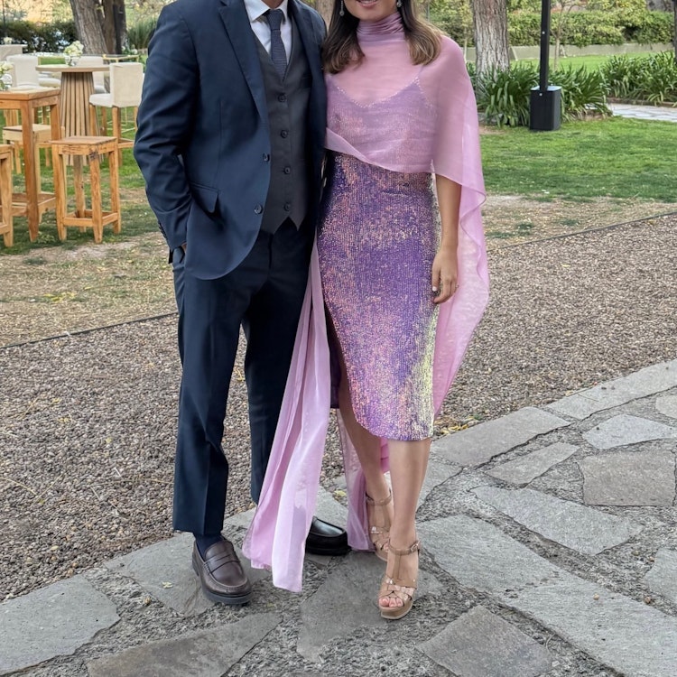 Vestido midi lentejuelas