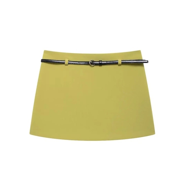 Falda Mini Zara Verde Olivo Nueva